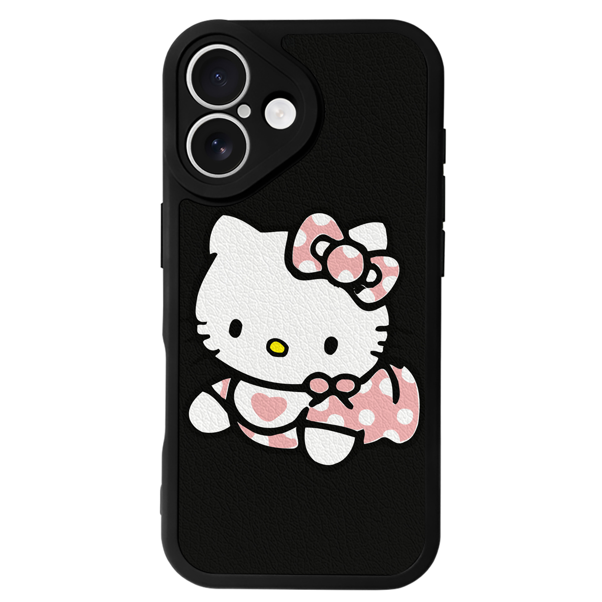 （画像用） Hello Kitty ハローキティ 【iPhone 16シリーズ対応】シリコンスマホケース（レザー調） 材質：シリコン